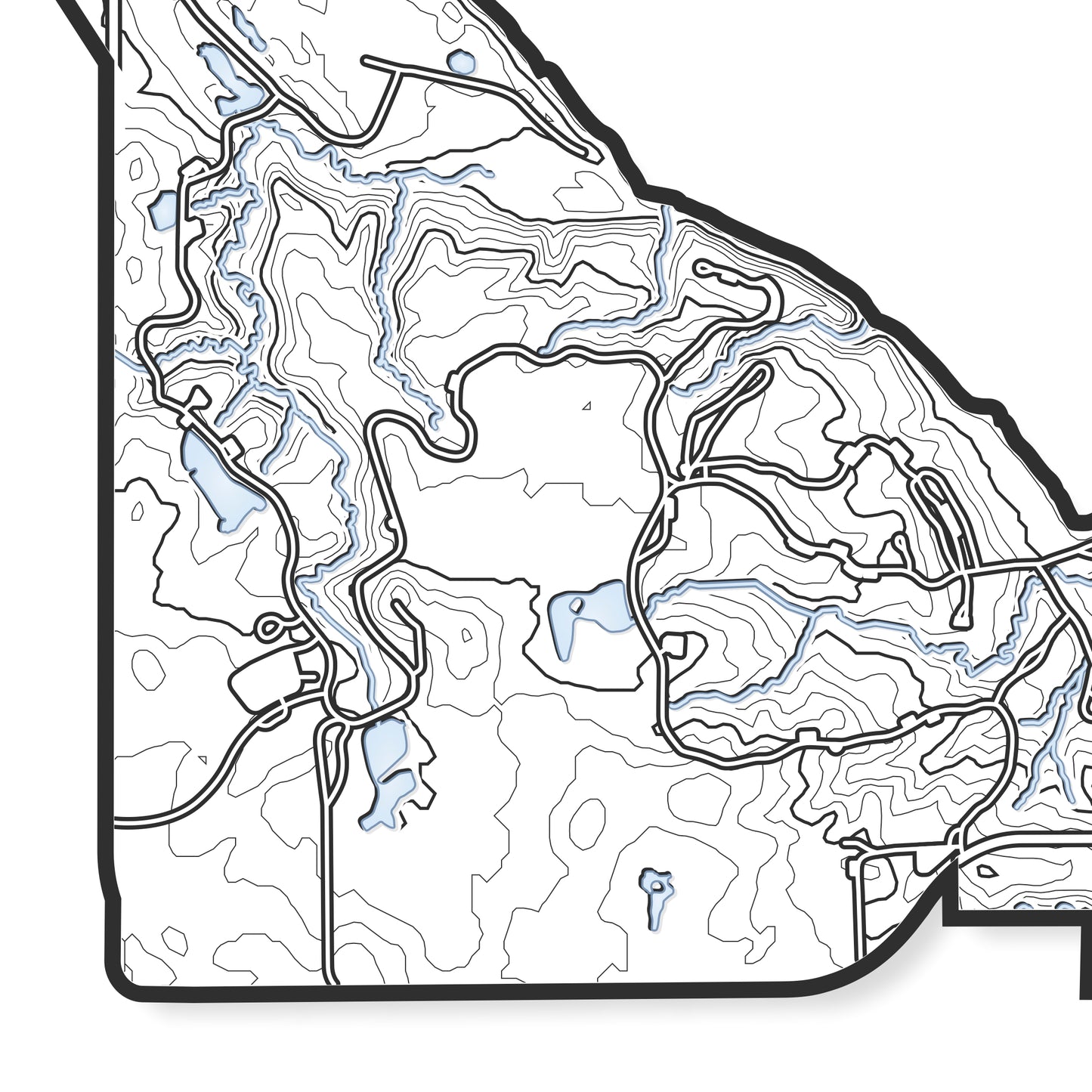 Jester County Park Black and White Contour Map Poster