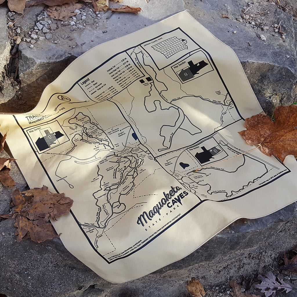 Maquoketa Caves State Park Trail Map Bandanna