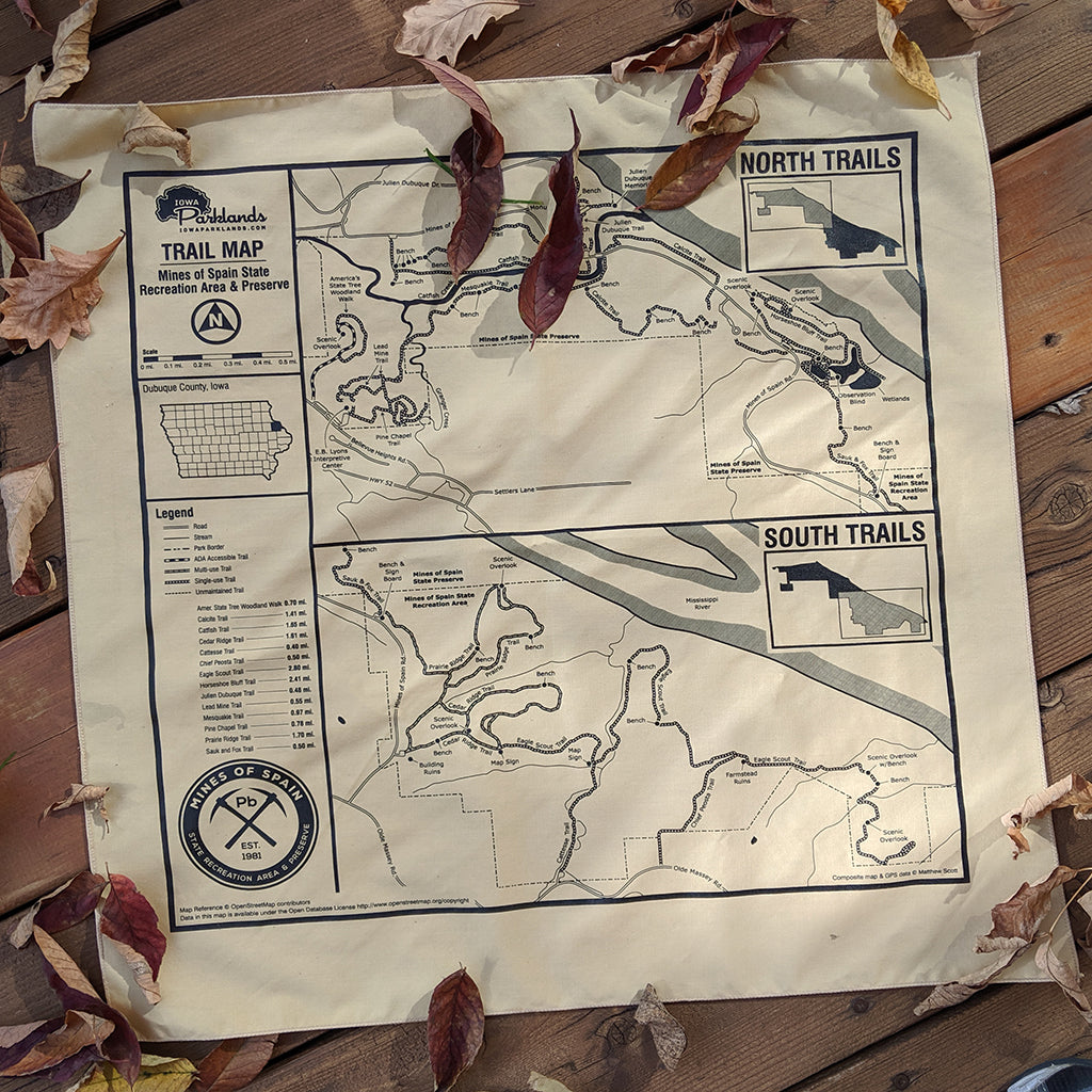 Mines of Spain Recreation Area and Preserve Trail Map Bandanna