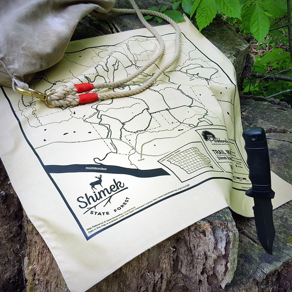 Shimek State Forest, Lick Creek Unit Trail Map Bandanna
