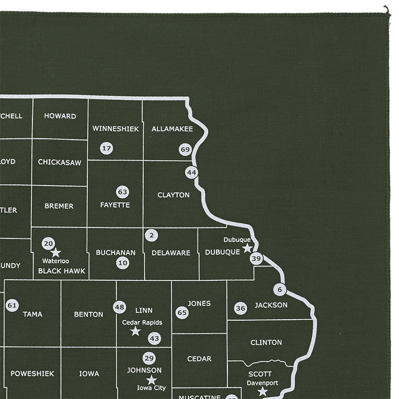 Iowa State Parks Bandanna - Army Green