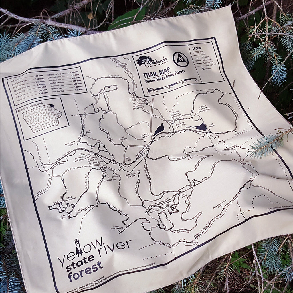 Yellow River State Forest Trail Map Bandanna