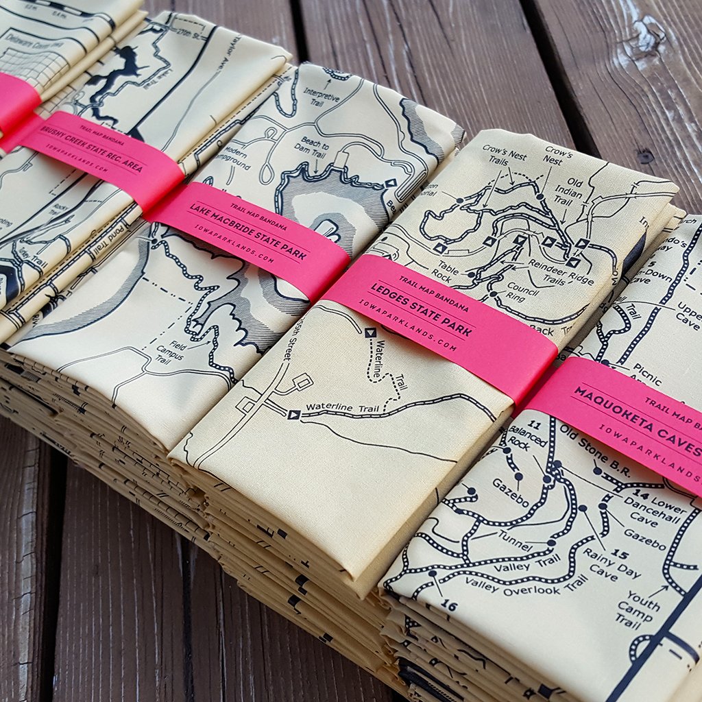 Iowa Trail Map Bandanas