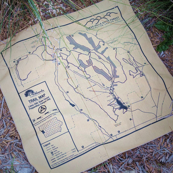 Loess Hills State Forest, Preparation Canyon Unit Trail Map Bandanna