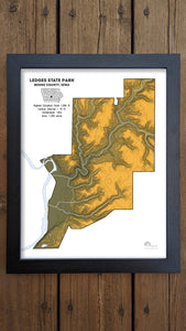 Ledges Contour Map Poster