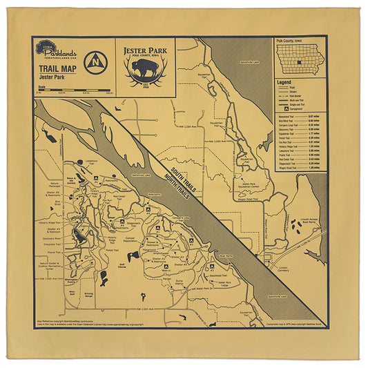 Jester County Park Trail Map Bandanna