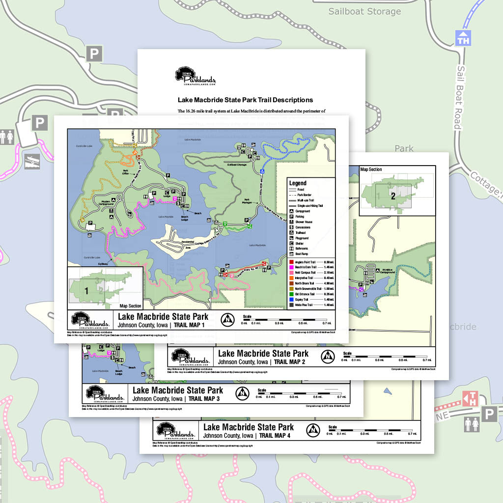 Lake MacBride State Park Trail Map Printable Download Iowa Parklands