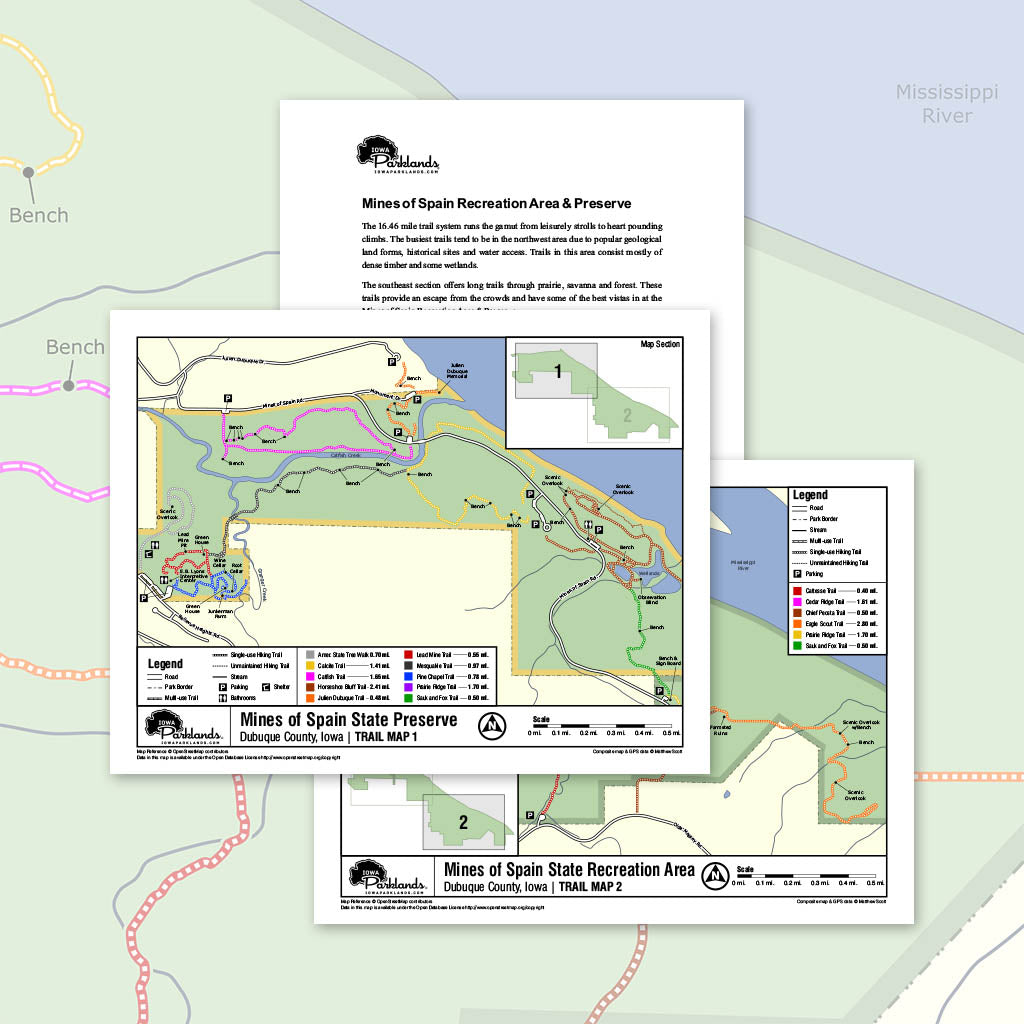 Mines of Spain State Recreation Area Trail Map Printable Download