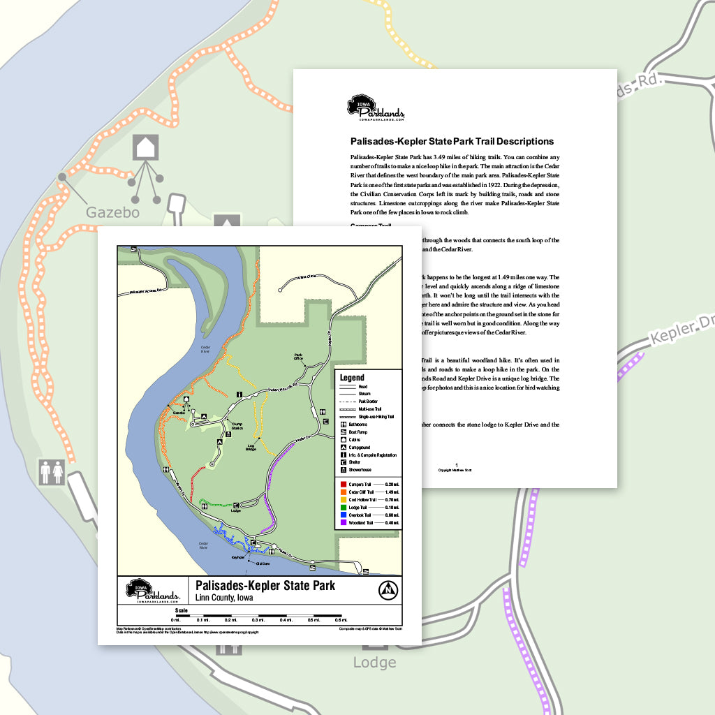 Palisades-Kepler State Park Trail Map Printable Download