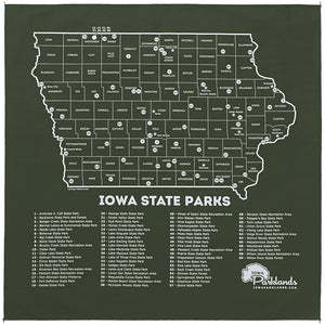 Iowa State Parks Bandanna - Army Green
