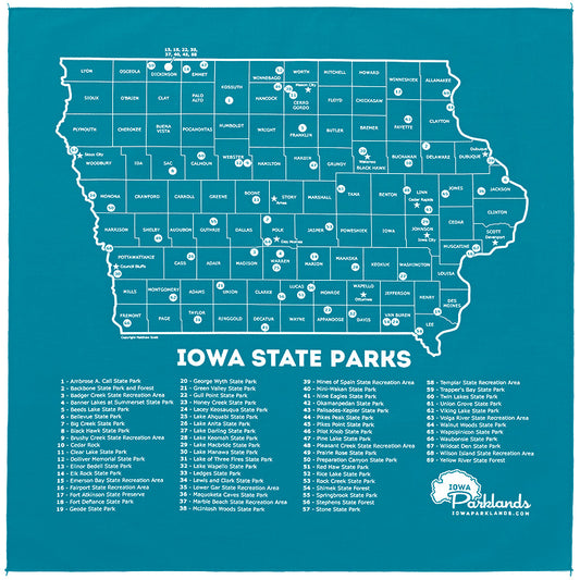 Iowa State Parks Bandanna - Teal