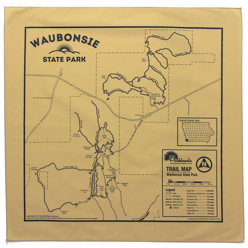 Waubonsie State Park Trail Map Bandanna